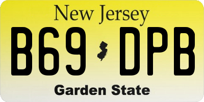NJ license plate B69DPB