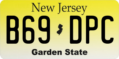 NJ license plate B69DPC