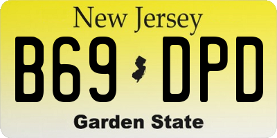NJ license plate B69DPD