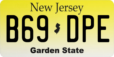 NJ license plate B69DPE