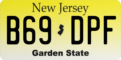 NJ license plate B69DPF