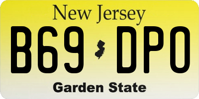 NJ license plate B69DPO