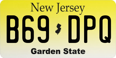 NJ license plate B69DPQ