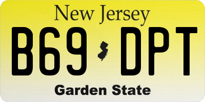 NJ license plate B69DPT