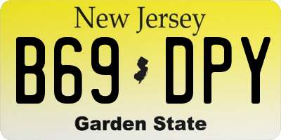NJ license plate B69DPY