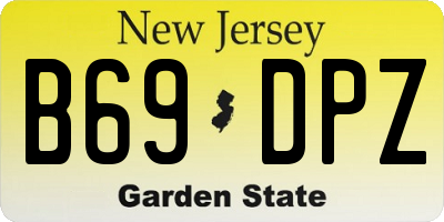 NJ license plate B69DPZ