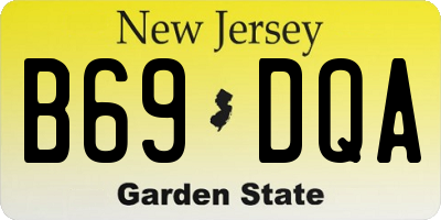 NJ license plate B69DQA