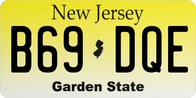 NJ license plate B69DQE