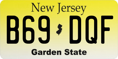 NJ license plate B69DQF