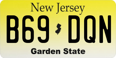 NJ license plate B69DQN