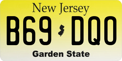 NJ license plate B69DQO