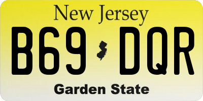 NJ license plate B69DQR