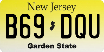 NJ license plate B69DQU