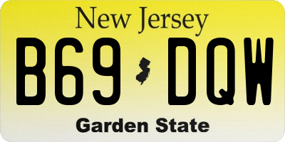 NJ license plate B69DQW