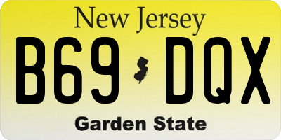 NJ license plate B69DQX