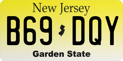 NJ license plate B69DQY