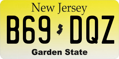 NJ license plate B69DQZ
