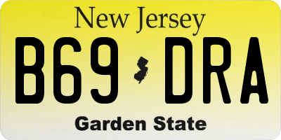 NJ license plate B69DRA