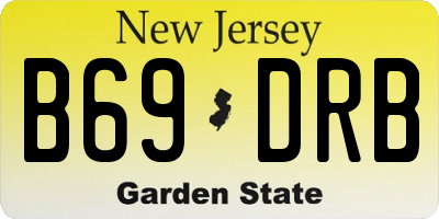 NJ license plate B69DRB