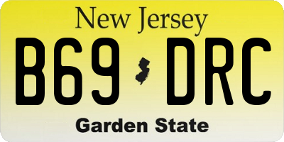 NJ license plate B69DRC