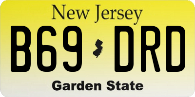 NJ license plate B69DRD