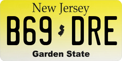 NJ license plate B69DRE