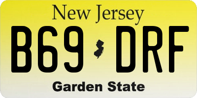 NJ license plate B69DRF