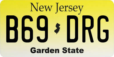 NJ license plate B69DRG