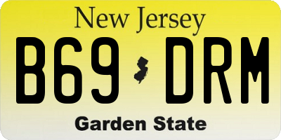 NJ license plate B69DRM