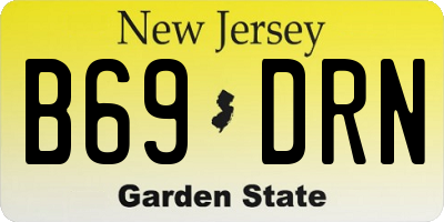 NJ license plate B69DRN