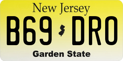 NJ license plate B69DRO