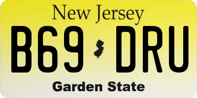 NJ license plate B69DRU