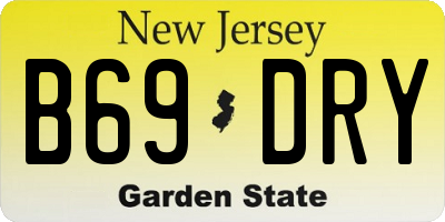 NJ license plate B69DRY