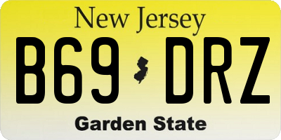 NJ license plate B69DRZ