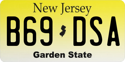 NJ license plate B69DSA