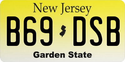 NJ license plate B69DSB