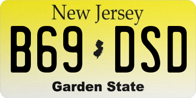 NJ license plate B69DSD