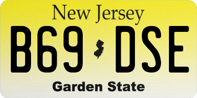 NJ license plate B69DSE