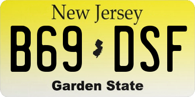 NJ license plate B69DSF