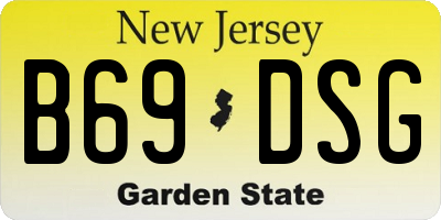 NJ license plate B69DSG