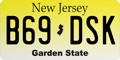 NJ license plate B69DSK