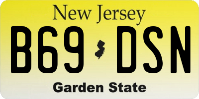 NJ license plate B69DSN