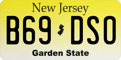 NJ license plate B69DSO