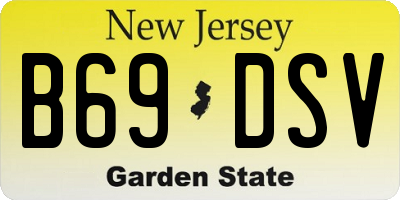 NJ license plate B69DSV