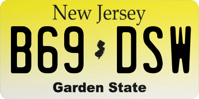 NJ license plate B69DSW
