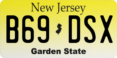 NJ license plate B69DSX