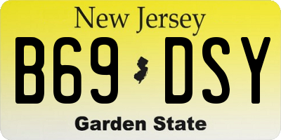 NJ license plate B69DSY