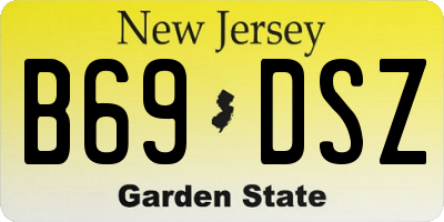 NJ license plate B69DSZ