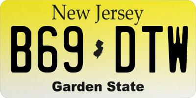 NJ license plate B69DTW