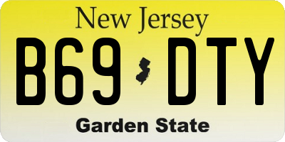 NJ license plate B69DTY